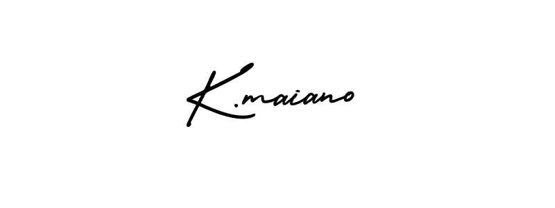 The best way (AmerikaSignatureDemo-Regular) to make a short signature is to pick only two or three words in your name. The name K.maiano include a total of six letters. For converting this name. K.maiano signature style 3 images and pictures png