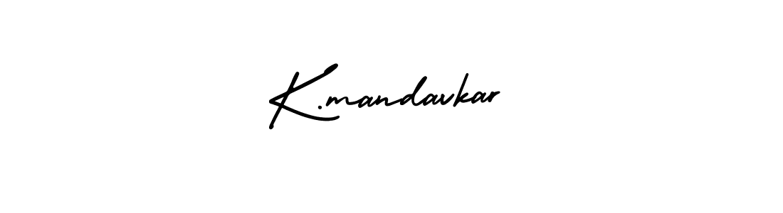 You should practise on your own different ways (AmerikaSignatureDemo-Regular) to write your name (K.mandavkar) in signature. don't let someone else do it for you. K.mandavkar signature style 3 images and pictures png