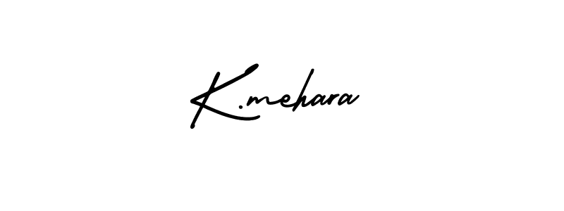 Make a beautiful signature design for name K.mehara. With this signature (AmerikaSignatureDemo-Regular) style, you can create a handwritten signature for free. K.mehara signature style 3 images and pictures png