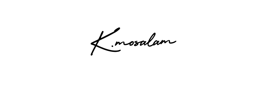 Design your own signature with our free online signature maker. With this signature software, you can create a handwritten (AmerikaSignatureDemo-Regular) signature for name K.mosalam. K.mosalam signature style 3 images and pictures png