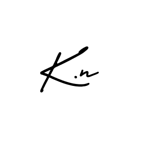 Make a beautiful signature design for name K.n. With this signature (AmerikaSignatureDemo-Regular) style, you can create a handwritten signature for free. K.n signature style 3 images and pictures png