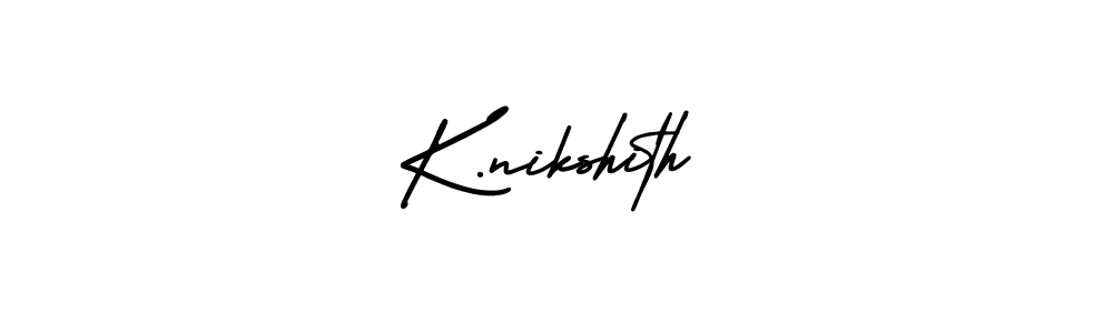 Make a short K.nikshith signature style. Manage your documents anywhere anytime using AmerikaSignatureDemo-Regular. Create and add eSignatures, submit forms, share and send files easily. K.nikshith signature style 3 images and pictures png