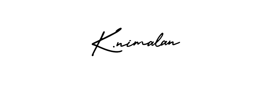 AmerikaSignatureDemo-Regular is a professional signature style that is perfect for those who want to add a touch of class to their signature. It is also a great choice for those who want to make their signature more unique. Get K.nimalan name to fancy signature for free. K.nimalan signature style 3 images and pictures png