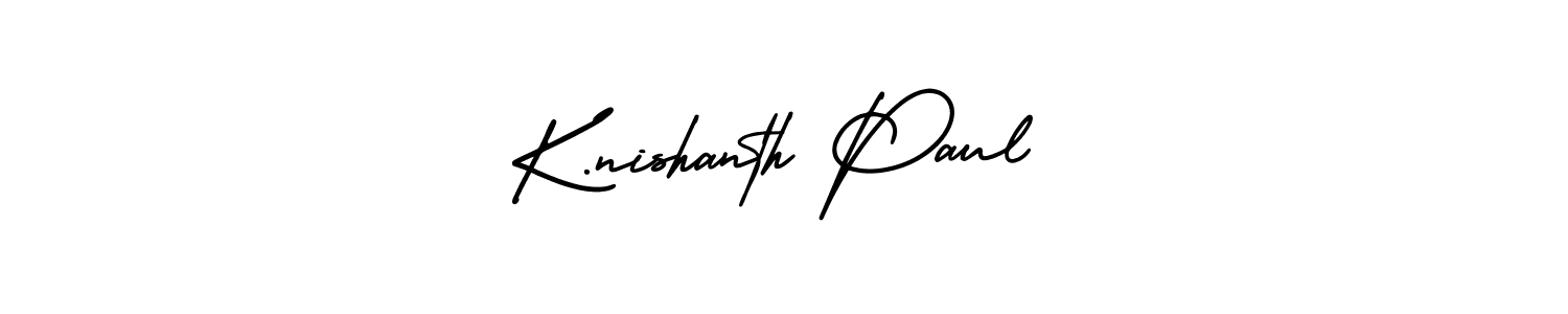 How to make K.nishanth Paul signature? AmerikaSignatureDemo-Regular is a professional autograph style. Create handwritten signature for K.nishanth Paul name. K.nishanth Paul signature style 3 images and pictures png