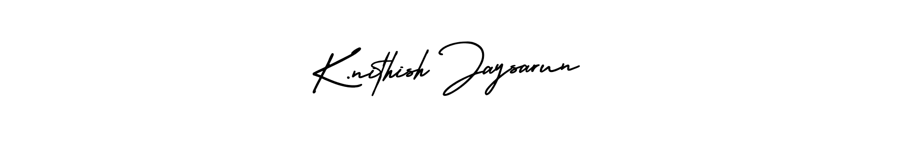 How to make K.nithish Jaysarun name signature. Use AmerikaSignatureDemo-Regular style for creating short signs online. This is the latest handwritten sign. K.nithish Jaysarun signature style 3 images and pictures png