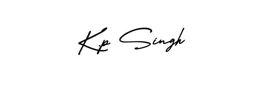 How to make K.p Singh name signature. Use AmerikaSignatureDemo-Regular style for creating short signs online. This is the latest handwritten sign. K.p Singh signature style 3 images and pictures png