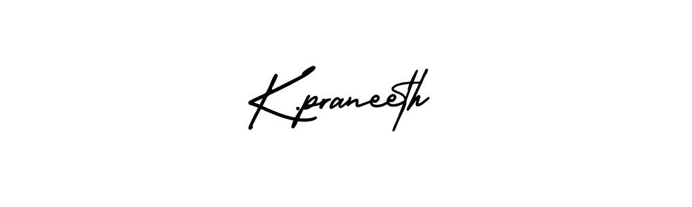 Also You can easily find your signature by using the search form. We will create K.praneeth name handwritten signature images for you free of cost using AmerikaSignatureDemo-Regular sign style. K.praneeth signature style 3 images and pictures png