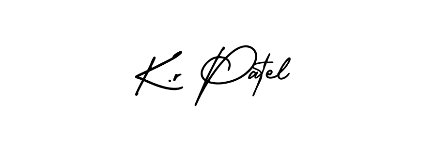 Design your own signature with our free online signature maker. With this signature software, you can create a handwritten (AmerikaSignatureDemo-Regular) signature for name K.r Patel. K.r Patel signature style 3 images and pictures png