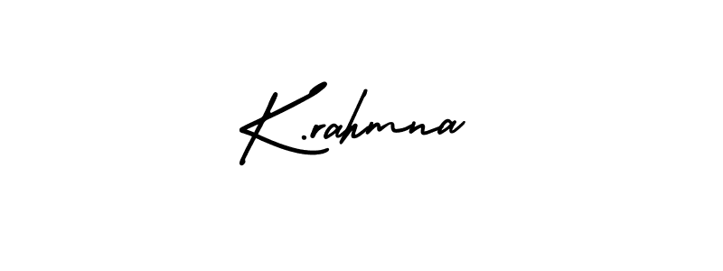 Make a beautiful signature design for name K.rahmna. With this signature (AmerikaSignatureDemo-Regular) style, you can create a handwritten signature for free. K.rahmna signature style 3 images and pictures png