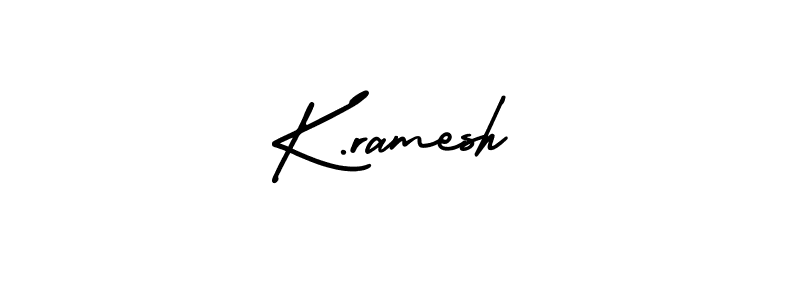 Use a signature maker to create a handwritten signature online. With this signature software, you can design (AmerikaSignatureDemo-Regular) your own signature for name K.ramesh. K.ramesh signature style 3 images and pictures png