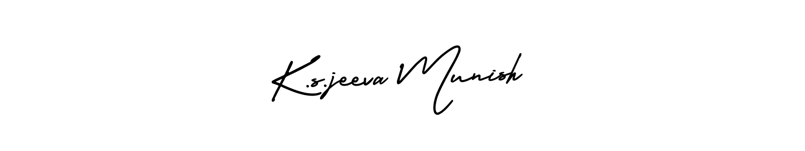 Make a beautiful signature design for name K.s.jeeva Munish. With this signature (AmerikaSignatureDemo-Regular) style, you can create a handwritten signature for free. K.s.jeeva Munish signature style 3 images and pictures png