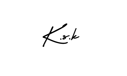 The best way (AmerikaSignatureDemo-Regular) to make a short signature is to pick only two or three words in your name. The name K.s.k include a total of six letters. For converting this name. K.s.k signature style 3 images and pictures png