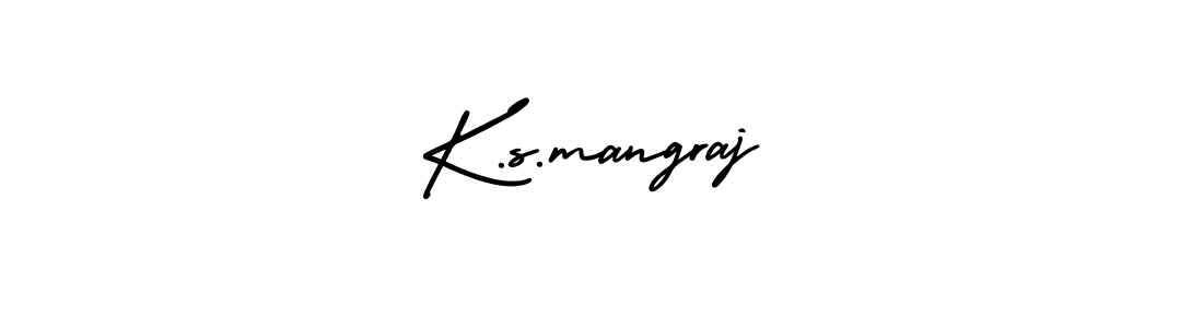 How to make K.s.mangraj name signature. Use AmerikaSignatureDemo-Regular style for creating short signs online. This is the latest handwritten sign. K.s.mangraj signature style 3 images and pictures png