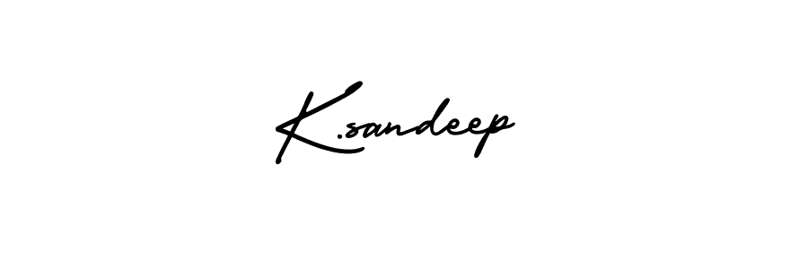 The best way (AmerikaSignatureDemo-Regular) to make a short signature is to pick only two or three words in your name. The name K.sandeep include a total of six letters. For converting this name. K.sandeep signature style 3 images and pictures png