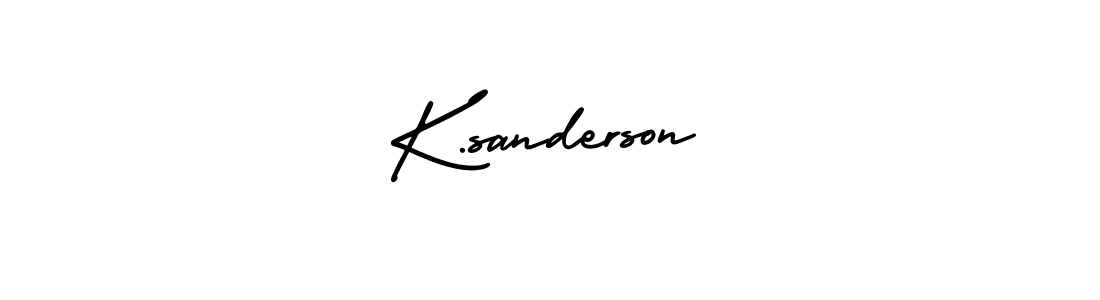 How to make K.sanderson name signature. Use AmerikaSignatureDemo-Regular style for creating short signs online. This is the latest handwritten sign. K.sanderson signature style 3 images and pictures png