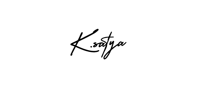 You should practise on your own different ways (AmerikaSignatureDemo-Regular) to write your name (K.satya) in signature. don't let someone else do it for you. K.satya signature style 3 images and pictures png