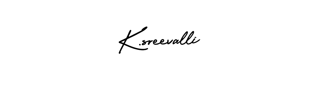 The best way (AmerikaSignatureDemo-Regular) to make a short signature is to pick only two or three words in your name. The name K.sreevalli include a total of six letters. For converting this name. K.sreevalli signature style 3 images and pictures png
