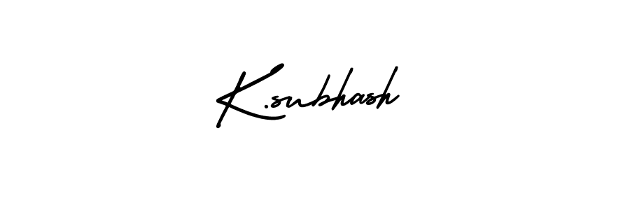 How to make K.subhash name signature. Use AmerikaSignatureDemo-Regular style for creating short signs online. This is the latest handwritten sign. K.subhash signature style 3 images and pictures png