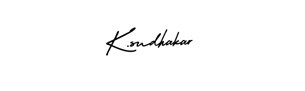 The best way (AmerikaSignatureDemo-Regular) to make a short signature is to pick only two or three words in your name. The name K.sudhakar include a total of six letters. For converting this name. K.sudhakar signature style 3 images and pictures png