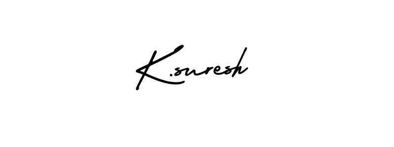 The best way (AmerikaSignatureDemo-Regular) to make a short signature is to pick only two or three words in your name. The name K.suresh include a total of six letters. For converting this name. K.suresh signature style 3 images and pictures png
