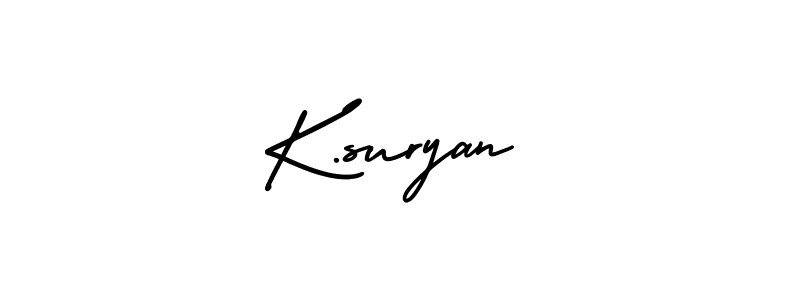 Use a signature maker to create a handwritten signature online. With this signature software, you can design (AmerikaSignatureDemo-Regular) your own signature for name K.suryan. K.suryan signature style 3 images and pictures png