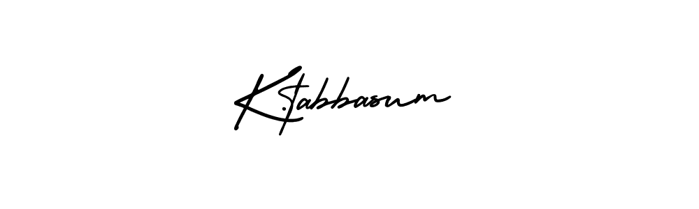 K.tabbasum stylish signature style. Best Handwritten Sign (AmerikaSignatureDemo-Regular) for my name. Handwritten Signature Collection Ideas for my name K.tabbasum. K.tabbasum signature style 3 images and pictures png