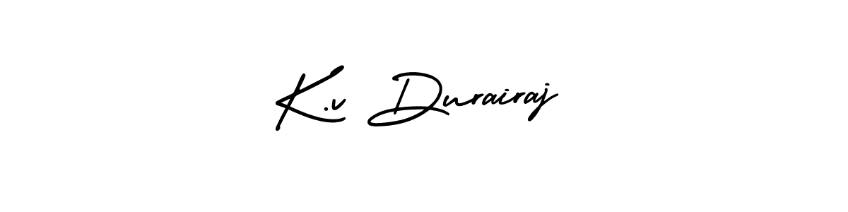 How to make K.v Durairaj signature? AmerikaSignatureDemo-Regular is a professional autograph style. Create handwritten signature for K.v Durairaj name. K.v Durairaj signature style 3 images and pictures png