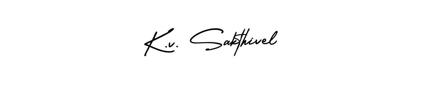 This is the best signature style for the K.v. Sakthivel name. Also you like these signature font (AmerikaSignatureDemo-Regular). Mix name signature. K.v. Sakthivel signature style 3 images and pictures png