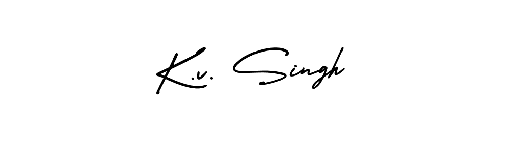 Make a beautiful signature design for name K.v. Singh. With this signature (AmerikaSignatureDemo-Regular) style, you can create a handwritten signature for free. K.v. Singh signature style 3 images and pictures png
