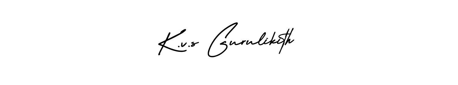 AmerikaSignatureDemo-Regular is a professional signature style that is perfect for those who want to add a touch of class to their signature. It is also a great choice for those who want to make their signature more unique. Get K.v.s Gurulikith name to fancy signature for free. K.v.s Gurulikith signature style 3 images and pictures png