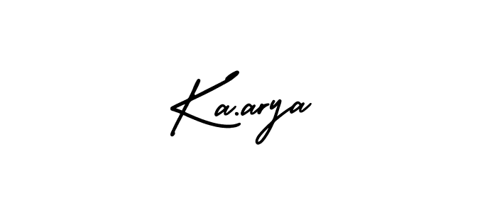 This is the best signature style for the Ka.arya name. Also you like these signature font (AmerikaSignatureDemo-Regular). Mix name signature. Ka.arya signature style 3 images and pictures png