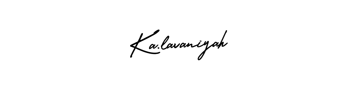 Also You can easily find your signature by using the search form. We will create Ka.lavaniyah name handwritten signature images for you free of cost using AmerikaSignatureDemo-Regular sign style. Ka.lavaniyah signature style 3 images and pictures png