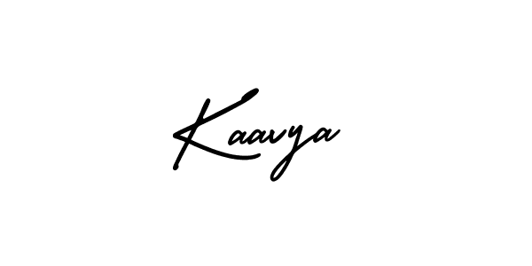 You should practise on your own different ways (AmerikaSignatureDemo-Regular) to write your name (Kaavya) in signature. don't let someone else do it for you. Kaavya signature style 3 images and pictures png