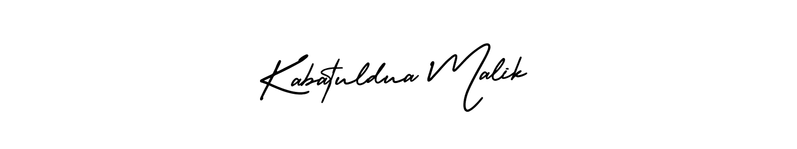 You should practise on your own different ways (AmerikaSignatureDemo-Regular) to write your name (Kabatuldua Malik) in signature. don't let someone else do it for you. Kabatuldua Malik signature style 3 images and pictures png