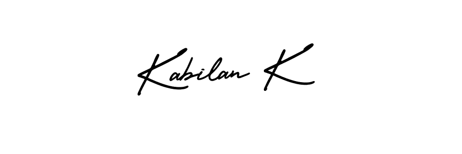 Similarly AmerikaSignatureDemo-Regular is the best handwritten signature design. Signature creator online .You can use it as an online autograph creator for name Kabilan K. Kabilan K signature style 3 images and pictures png