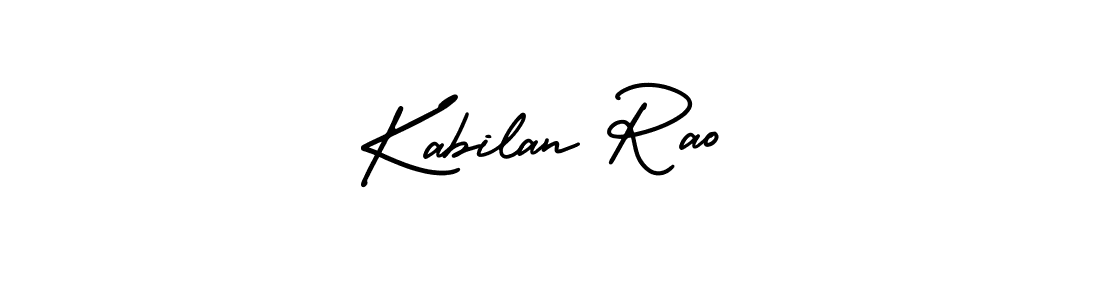 You should practise on your own different ways (AmerikaSignatureDemo-Regular) to write your name (Kabilan Rao) in signature. don't let someone else do it for you. Kabilan Rao signature style 3 images and pictures png