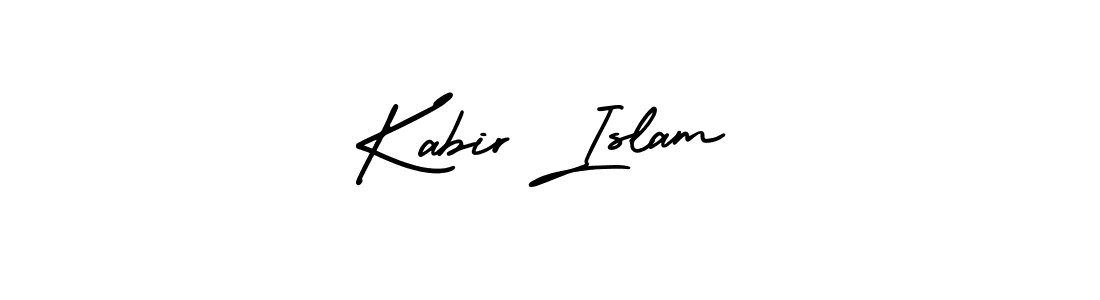 You should practise on your own different ways (AmerikaSignatureDemo-Regular) to write your name (Kabir Islam) in signature. don't let someone else do it for you. Kabir Islam signature style 3 images and pictures png