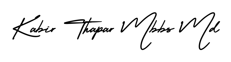 The AmerikaSignatureDemo-Regular signature style provides a bold statement for name Kabir Thapar Mbbs Md. Designed for business owners, executives, and leaders. Kabir Thapar Mbbs Md signature style 3 images and pictures png