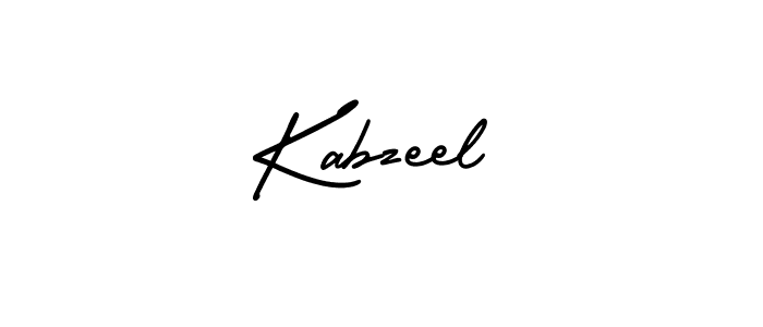 How to make Kabzeel name signature. Use AmerikaSignatureDemo-Regular style for creating short signs online. This is the latest handwritten sign. Kabzeel signature style 3 images and pictures png