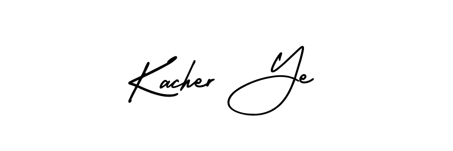 It looks lik you need a new signature style for name Kacher Ye. Design unique handwritten (AmerikaSignatureDemo-Regular) signature with our free signature maker in just a few clicks. Kacher Ye signature style 3 images and pictures png