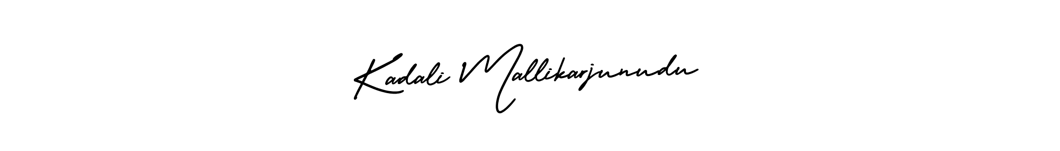 This is the best signature style for the Kadali Mallikarjunudu name. Also you like these signature font (AmerikaSignatureDemo-Regular). Mix name signature. Kadali Mallikarjunudu signature style 3 images and pictures png