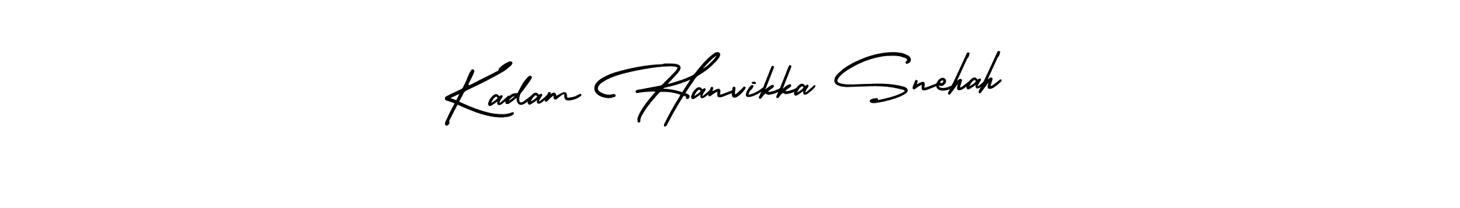 Kadam Hanvikka Snehah stylish signature style. Best Handwritten Sign (AmerikaSignatureDemo-Regular) for my name. Handwritten Signature Collection Ideas for my name Kadam Hanvikka Snehah. Kadam Hanvikka Snehah signature style 3 images and pictures png