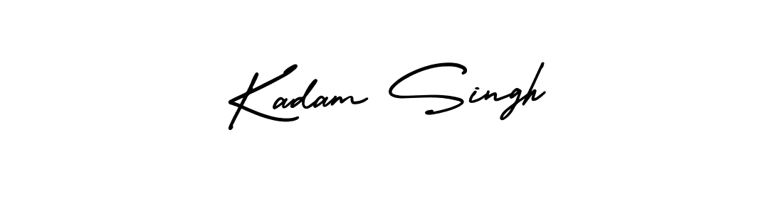 You should practise on your own different ways (AmerikaSignatureDemo-Regular) to write your name (Kadam Singh) in signature. don't let someone else do it for you. Kadam Singh signature style 3 images and pictures png
