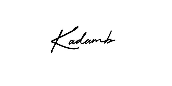 How to make Kadamb name signature. Use AmerikaSignatureDemo-Regular style for creating short signs online. This is the latest handwritten sign. Kadamb signature style 3 images and pictures png
