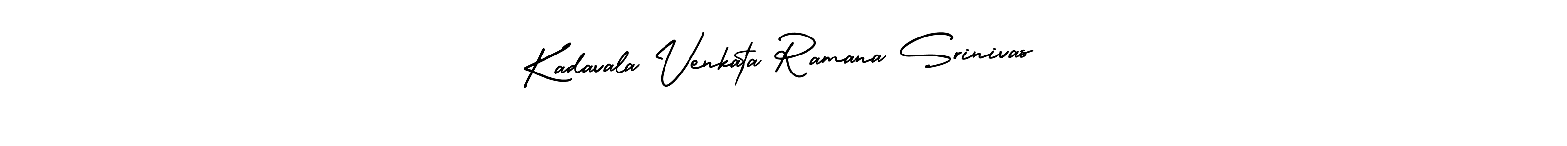 You should practise on your own different ways (AmerikaSignatureDemo-Regular) to write your name (Kadavala Venkata Ramana Srinivas) in signature. don't let someone else do it for you. Kadavala Venkata Ramana Srinivas signature style 3 images and pictures png