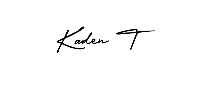 How to Draw Kaden T signature style? AmerikaSignatureDemo-Regular is a latest design signature styles for name Kaden T. Kaden T signature style 3 images and pictures png