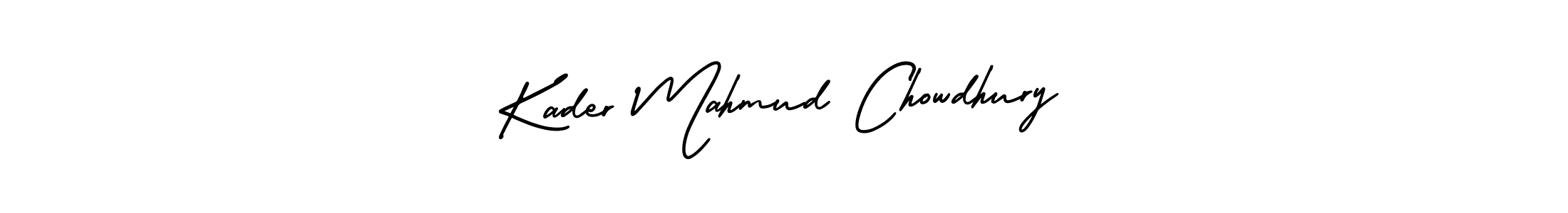 The best way (AmerikaSignatureDemo-Regular) to make a short signature is to pick only two or three words in your name. The name Kader Mahmud Chowdhury include a total of six letters. For converting this name. Kader Mahmud Chowdhury signature style 3 images and pictures png