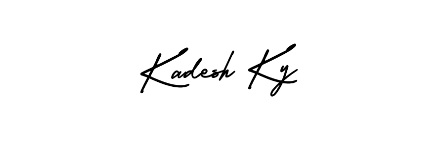 How to make Kadesh Ky name signature. Use AmerikaSignatureDemo-Regular style for creating short signs online. This is the latest handwritten sign. Kadesh Ky signature style 3 images and pictures png