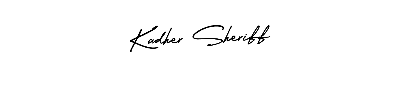 Make a beautiful signature design for name Kadher Sheriff. With this signature (AmerikaSignatureDemo-Regular) style, you can create a handwritten signature for free. Kadher Sheriff signature style 3 images and pictures png