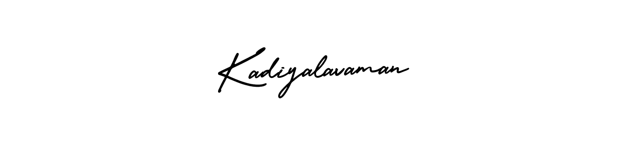 How to Draw Kadiyalavaman signature style? AmerikaSignatureDemo-Regular is a latest design signature styles for name Kadiyalavaman. Kadiyalavaman signature style 3 images and pictures png